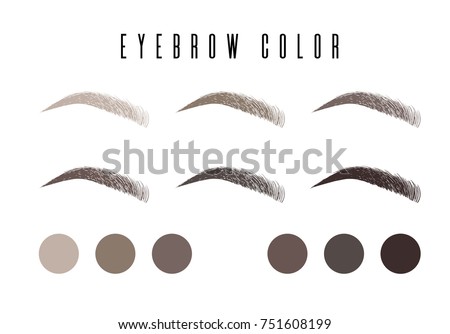Eyebrow color set, banner makeup: black, brown, dark brown, light brown, gray, dark gray with makeup eyebrow