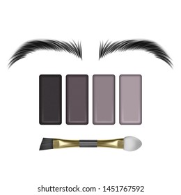 Eyebrow color swatch on white background, realistic illustration in vector format