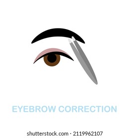 Eyebrow Correction flat icon. Colored element sign from cosmetology collection. Flat Eyebrow Correction icon sign for web design, infographics and more.