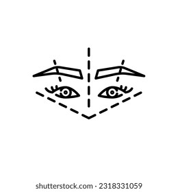 Eyebrow correction icon. Brow shaping linear icon. Vector illustration