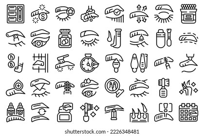 Los iconos de corrección de la ceja de la vista establecen el vector de contorno. Pincel de cuerdas.