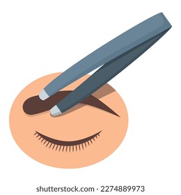 Eyebrow correction tweezers icon cartoon vector. Brow eye. Makeup salon