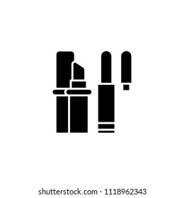 Eyebrow cosmetics black icon concept. Eyebrow cosmetics flat  vector symbol, sign, illustration.