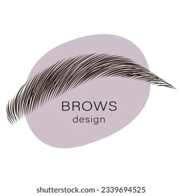 Eyebrow-Design-Logo. Vektorbraun. Minimalismus.