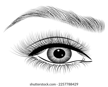 
Eyebrow Drawing on white background 