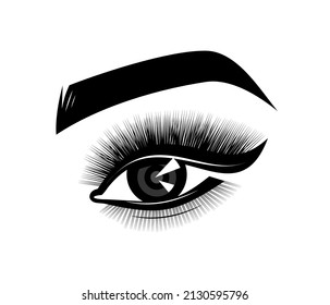 logo de las pestañas de las cejas. icono de ojo - vector. tatuaje permanente, extensión de pestañas. salón de belleza. maquillaje y cosmética