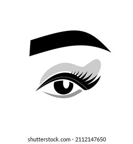 eyebrow eyelashes logo. makeup - vector illustration in flat style. beauty saloon. eye