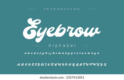 Eyebrow Font. Alphabet. Script. Typeface. Label .Vintage typeface. For labels and different type designs