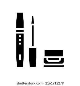 eyebrow gel glyph icon vector. eyebrow gel sign. isolated contour symbol black illustration