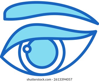 Eyebrow Icon Blue Vector Illustration