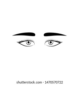 eyebrow icon, illustration design template 