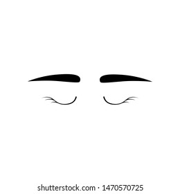 eyebrow icon, illustration design template 