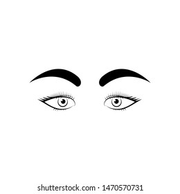 eyebrow icon, illustration design template 