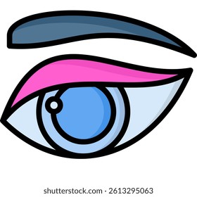 Eyebrow Icon Lineal Color Vector Illustration