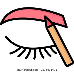 Eyebrow Icon Lineal Color Vector Illustration