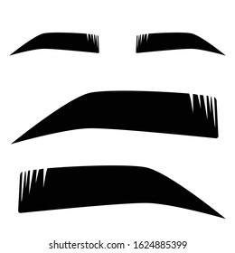 Eyebrow icon set, isolated, vector. Black silhouette. Beauty, make up, micro blading, permanent. Icon for banner, social media