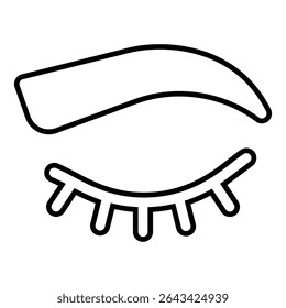 design de ícone de linha de sobrancelha. ilustração vetorial de símbolo de contorno preto fino de sobrancelha. ícone de traçado editável em plano de fundo transparente.