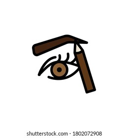 icono de contorno de la ceja. Icono de ilustración de elementos de belleza y cosmética. Los signos y símbolos se pueden utilizar para web, logotipo, aplicación móvil, interfaz de usuario, UX