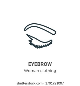 Eyebrow outline vector icon. Thin line black eyebrow icon, flat vector simple element illustration from editable woman clothing concept isolated stroke on white background