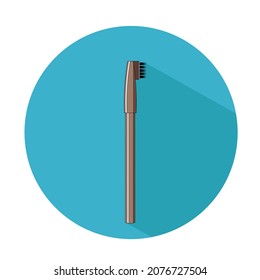 Eyebrow pencil with brush flat vector icon isolated on blue background