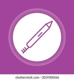 Eyebrow pencil color button icon. Beauty industry. Professional facial makeup. Beauty industry. Isolated vector element. Outline pictogram for web page, mobile app, promo. 