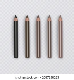 Eyebrow pencil color swatch vector illustration, beauty pencil, vector illustration