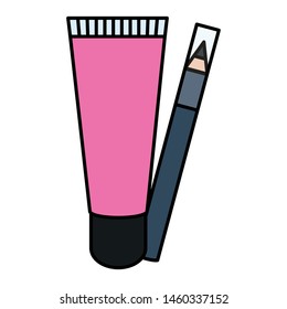 eyebrow pencil with eyelashes make up