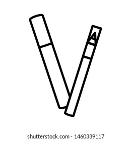 eyebrow pencil with eyelashes make up