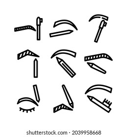 eyebrow pencil icon or logo isolated sign symbol vector illustration - Collection of high quality black style vector icons
