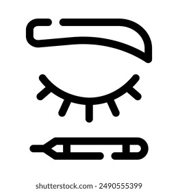 eyebrow pencil icon with style outline