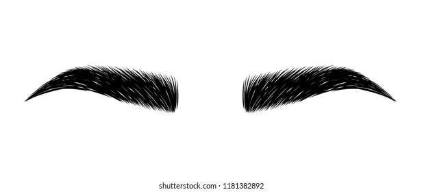 Eyebrow Perfectly Shaped Permanent Makeup Tattooing Stock Vector ...