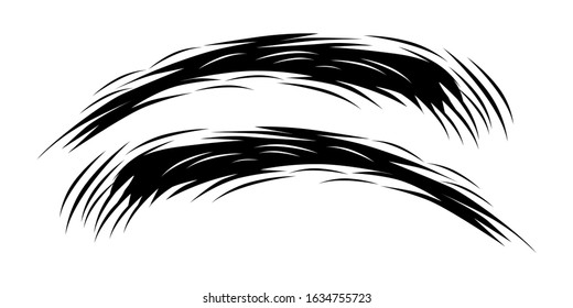 eyebrow perfectly shaped. permanent make-up and tattooing. Cosmetic for eyebrows vector