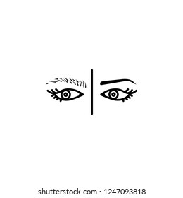 eyebrow, permanent, tattoo icon. Element of anti aging outline icon for mobile concept and web apps. Thin line eyebrow, permanent, tattoo icon can be used for web and mobile