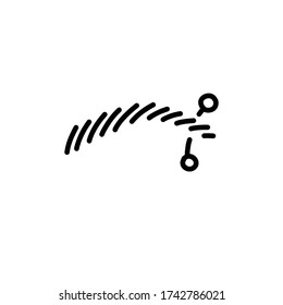 eyebrow piercing doodle icon, vector illustration