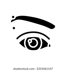 eyebrow piercing fashion beauty glyph icon vector. eyebrow piercing fashion beauty sign. isolated symbol illustration