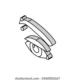 Augenbrauen piercing Mode Schönheit isometrische Ikone Vektorgrafik. Augenbrauen piercing Mode Schönheit Zeichen. Isolierte Symbol Illustration