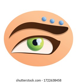 Eyebrow piercing icon. Cartoon of eyebrow piercing vector icon for web design isolated on white background