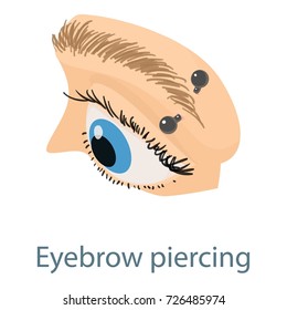 Eyebrow piercing icon. Isometric illustration of eyebrow piercing icon for web
