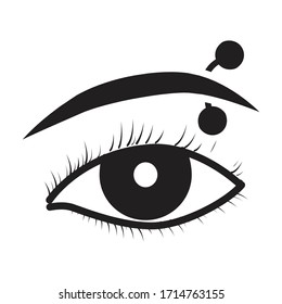 Eyebrow of piercing vector icon.Black vector icon isolated on white background eyebrow of piercing .