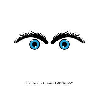 Eyebrow of piercing vector icon.Black vector icon isolated on white background. female eye with lashes. Stock vector illustration.