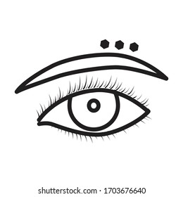 Eyebrow of piercing vector icon.Outline vector icon isolated on white background eyebrow of piercing .