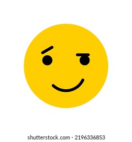Eyebrow play emoticon. Flat icon emoji.