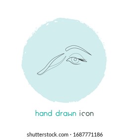 Eyebrow plucking icon line element. Vector illustration of eyebrow plucking icon line isolated on clean background for your web mobile app logo design.