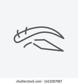 Eyebrow plucking icon line symbol. Isolated vector illustration of icon sign concept for your web site mobile app logo UI design.