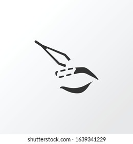 Eyebrow plucking icon symbol. Premium quality isolated tweezers element in trendy style.