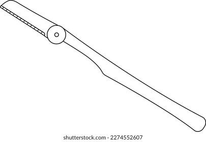 Eyebrow razor. Vector outline illustration. 