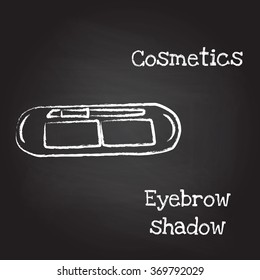 Eyebrow shadow painted with chalk on blackboard. Vector illustration EPS10