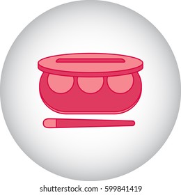 Eyebrow shadow palette symbol simple flat icon on background
