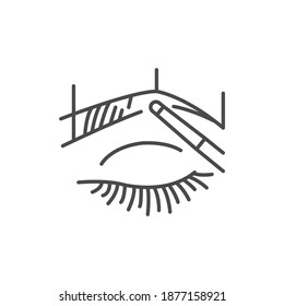 Eyebrow shape color line icon. Pictogram for web page, mobile app, promo.
