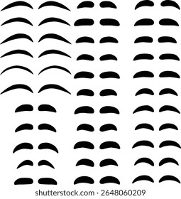 Ícone de formas de sobrancelha. Sinal de formas de sobrancelhas de desenhos animados. Símbolo de modelo de maquiagem de sobrancelha. estilo plano.